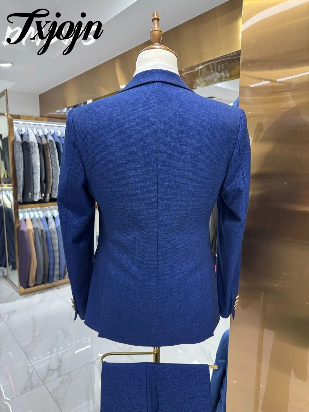 Classic Solid Color Single Button Men Suit Set 2025 3PCS Handsome Men Office Suit Hot Selling Groomsmen For Business Wedding