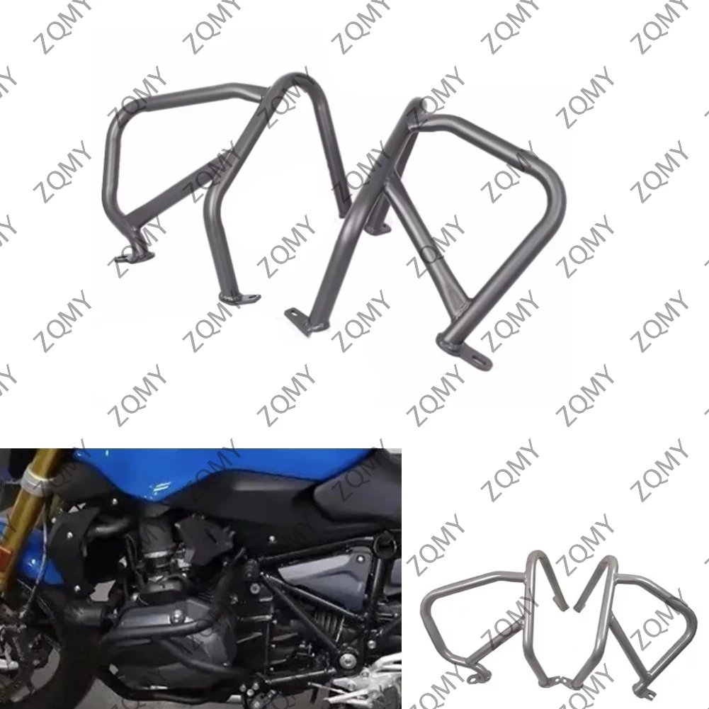 

Motorcycle Front Engine Guard Highway Crash Bar Protector For BMW R1200R 2015 2016 2017 Silver/Black