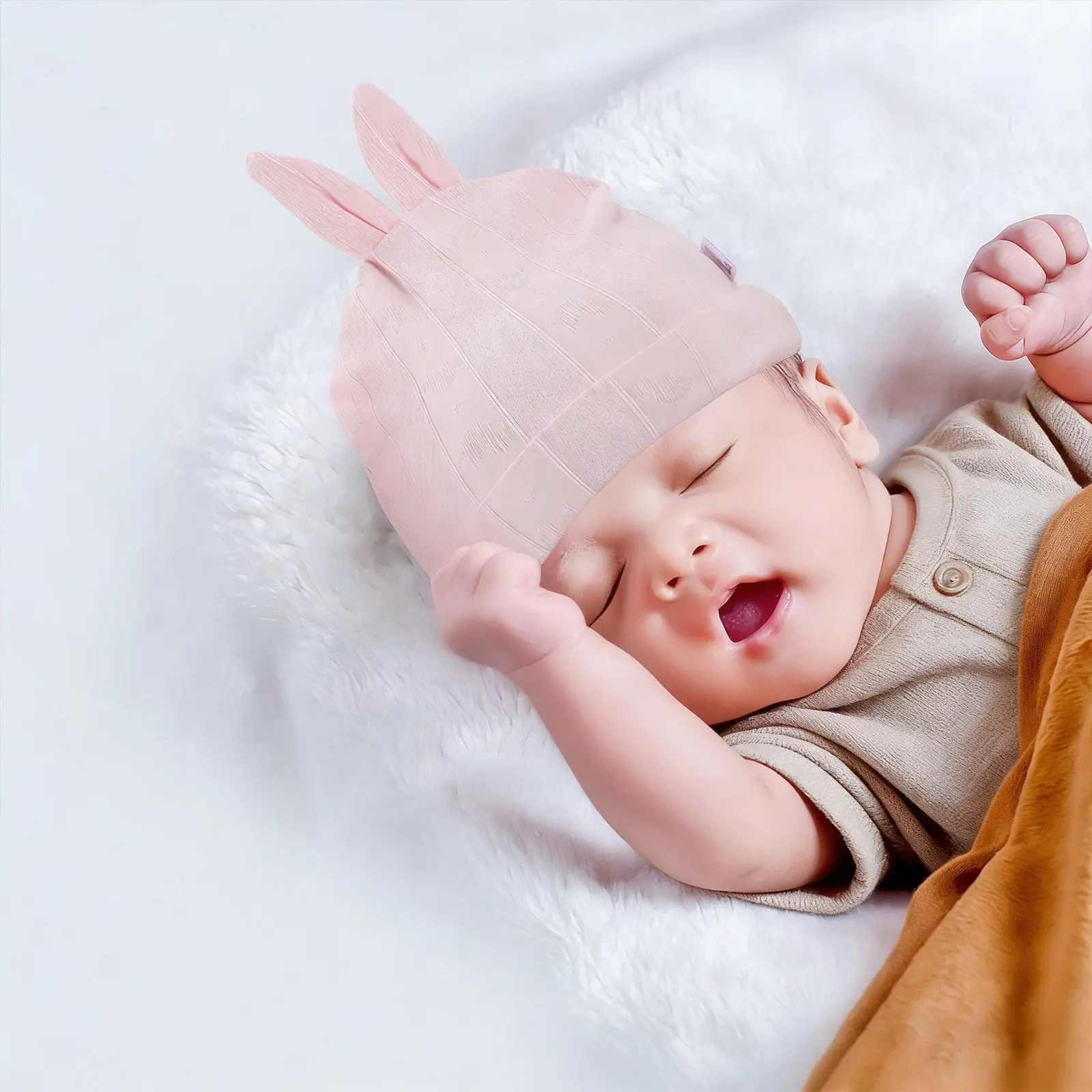 

Baby Hats High Elasticity Ear Shaped Infant Cotton Caps Soft Supple Warm Newborn Turbans Kids Accessories Spring Autumn Winter