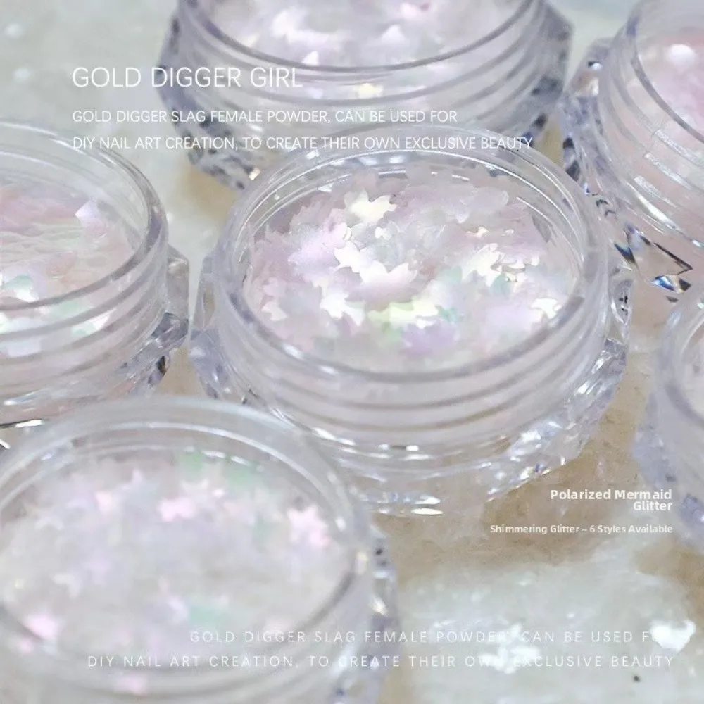 Heart Glitter Nail Art Glitter Flower Butterfly Pink Cherry Blossom DIY Nail Art Iridescent Prism Mermaid Sequins