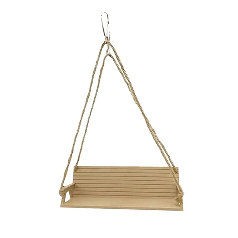 Funny Bench-Style Bird Swing with Chain Birdcage Decoration Interactive Bird Toy Creative Parrot Hanging Bed Bird Play
