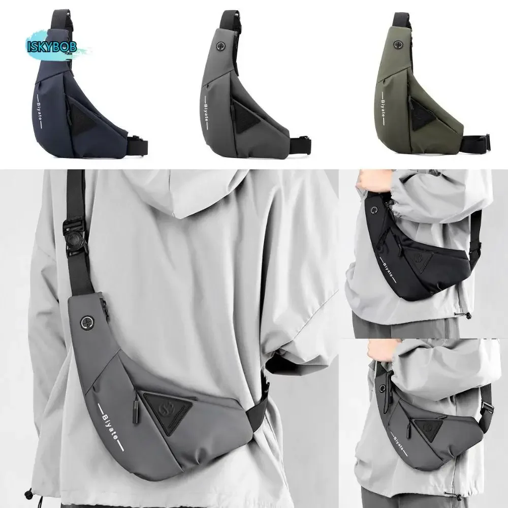 

Sports Style Multifunction Men Shoulder Bag Solid Color Waterproof Messenger Bag Zipper Leisure Male Chest Bag Outdoor