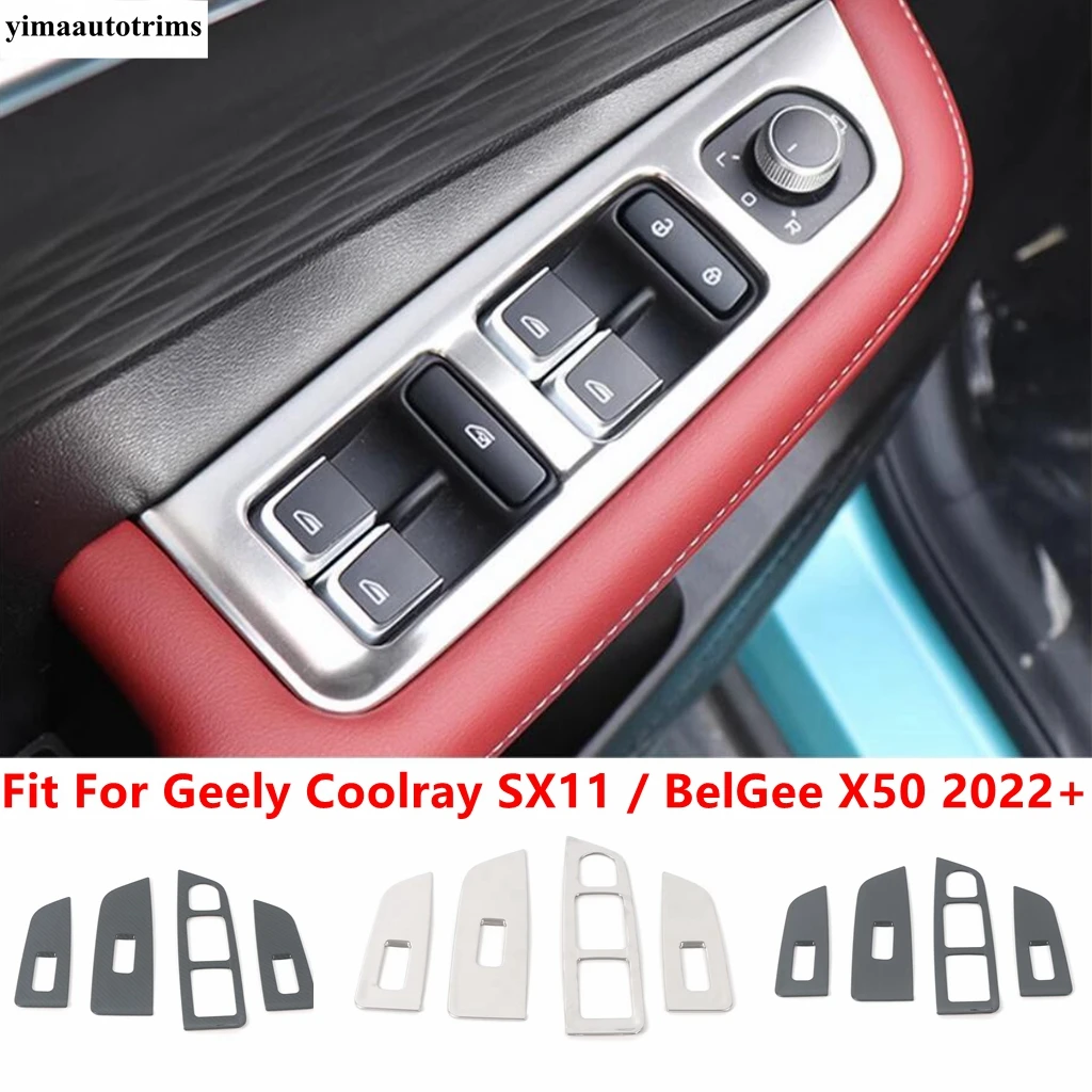 

Car Inner Door Armrest Window Lift Button Control Panel Cover Trim Accessories Fit For Geely Coolray SX11 / BelGee X50 2022 2023