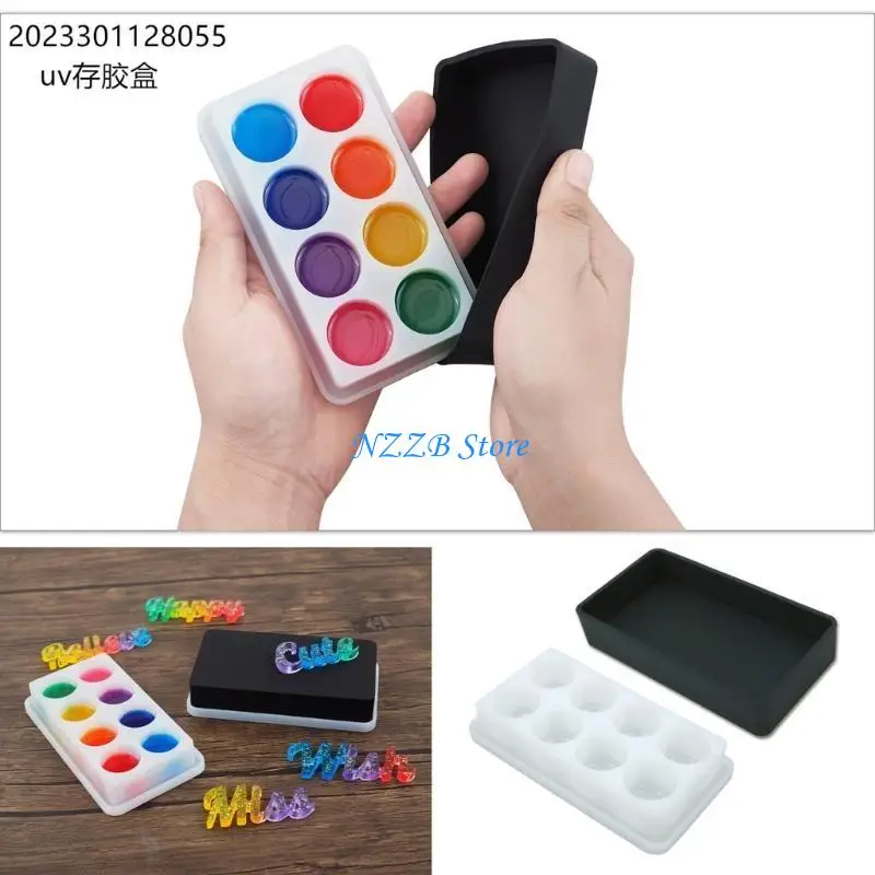 

T21F 1 Set Crystal Epoxy Resin Mould with Black Lid DIY Crystal Epoxy Storage Box