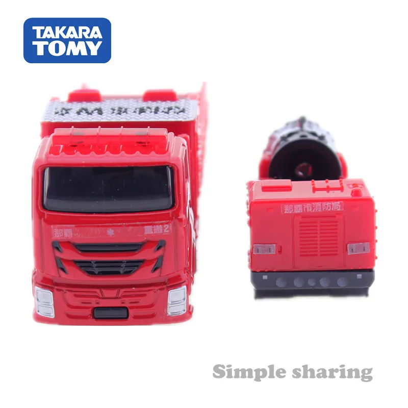 Takara Tomy Long Type Tomica No.128 Naha City Fire Bureau Hyper Mist Blower Car 1/90 Alloy Motor Vehicle Diecast Metal  Model