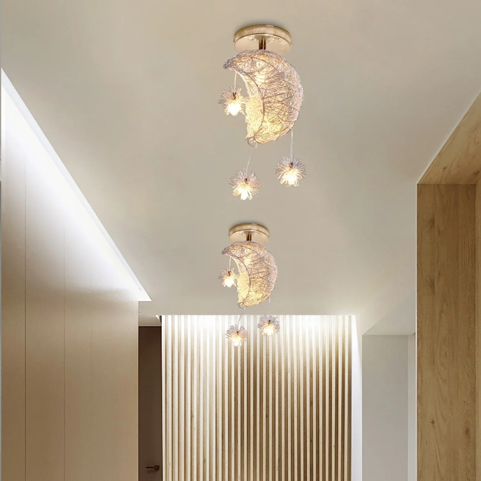 

Светодиодный современный подвесной светильник с луной и звездой, подвесной светильник для детской спальни, подвесной потолочный светильник, рождественский домашний декор, светильник, освещение