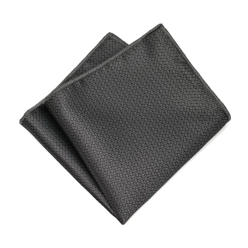 Pañuelo negro con bolsillo para hombre, pañuelo elegante con estampado oscuro, Color sólido, Formal, traje de fiesta de boda y negocios, novedad