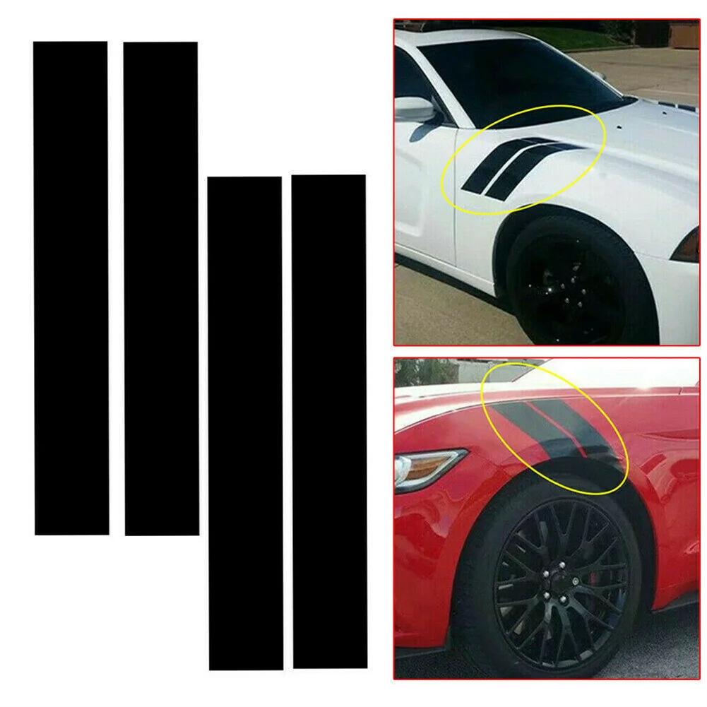 Aggressive Style BLACK Front Mudguard Stripes for All For Dodge Models including For Challenger Charger & For Durango
