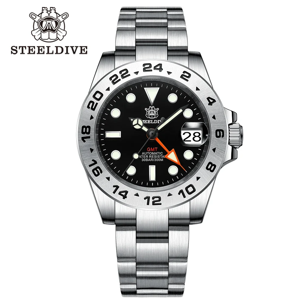 STEELDIVE SD1992 GMT Dive Watch NH34 Automatic Mechanical Movement Luminous Sapphire Glass 300M Waterproof Men's Dive watches