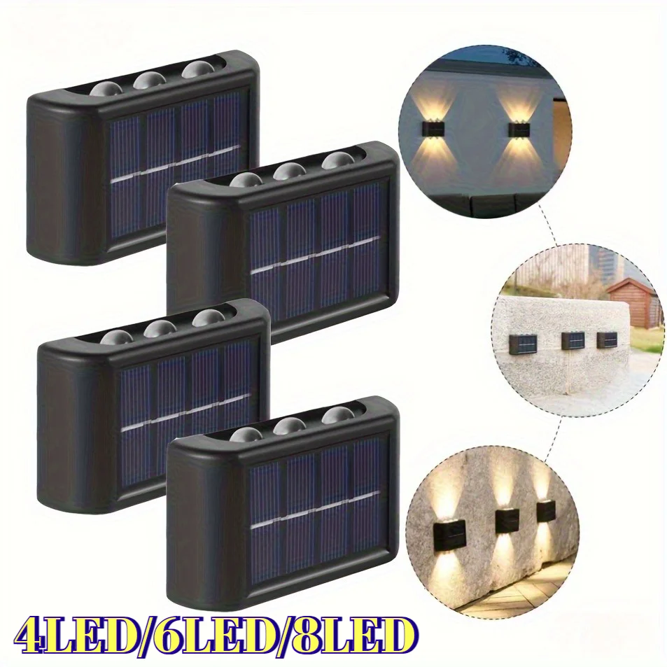 Solar Wall Lamp Outdoor Waterproof Solar Powered Light UP and Down Illuminate Home Garden Yard Decoration Outside Sunlights
