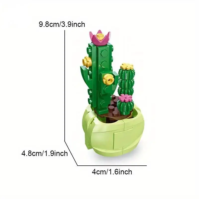 Pianta Bonsai Set in vaso Bouquet di fiori stabilizzati modello succulento blocchi di costruzione Puzzle per bambini giocattoli fai da te mattoni regali di natale
