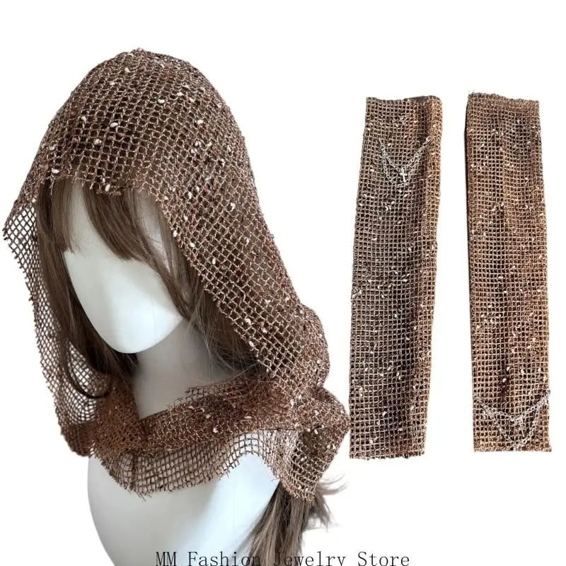 

D0UB Vintage Fashion Hood Eleve уникальный стиль головные головные головные уборы для женщин моды