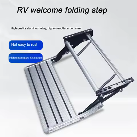 RV Welcome Pedal Aluminum Alloy Manual Pull Out Drop Down Folding Step Motorhome Campervan Caravan