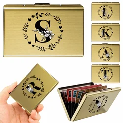 Card Holder Men's Wallet Unisexes Bank Card Protection Garland Letter Printing Series Gold Anti Rfid NFC Blocking Reader Lock