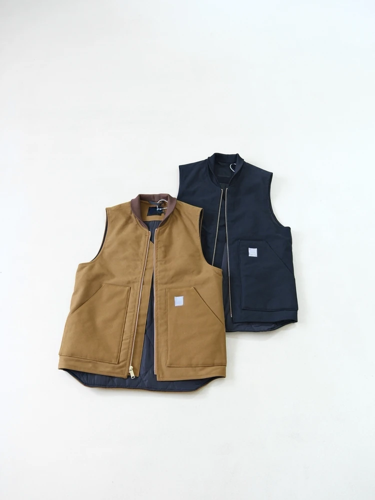 

Американский уличный жилет V0 Du Ves из плотного хлопкового канваса (2 унции), с эффектом потертости, свободного кроя, с металлическим декором, для пар.