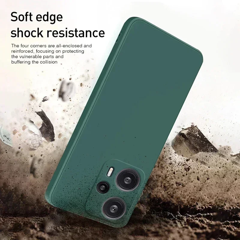 Poco F5 PocoF5 Pro Case Original Soft Liquid Silicone Camera Protection Shockproof Cover For Xiaomi Poco F5 F 5 PocoF5 Pro F5Pro