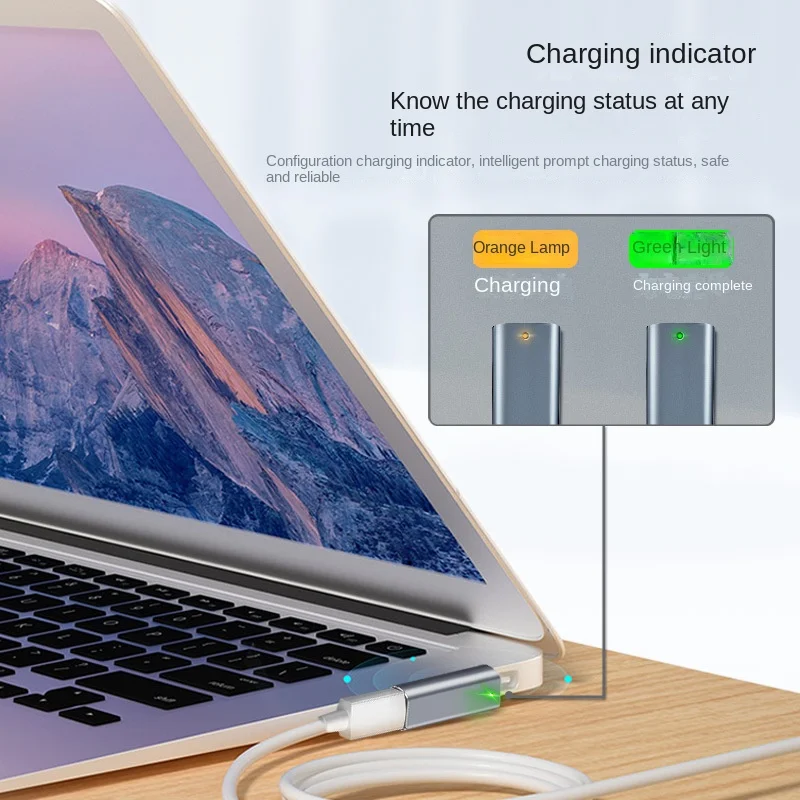 Conversor Magnetic Plug para MacBook, Carregamento do Computador, Tipo C Feminino para Magsafe 2