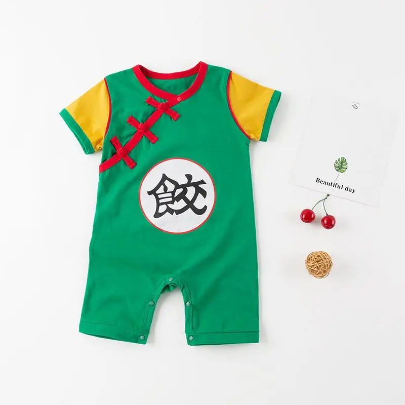 Anime Japanese Son Goku Summer Baby Jumpsuit Cartoon Kakarotto Child Overall Thin Clothes Cosplay Halloween Party Costume Cotton