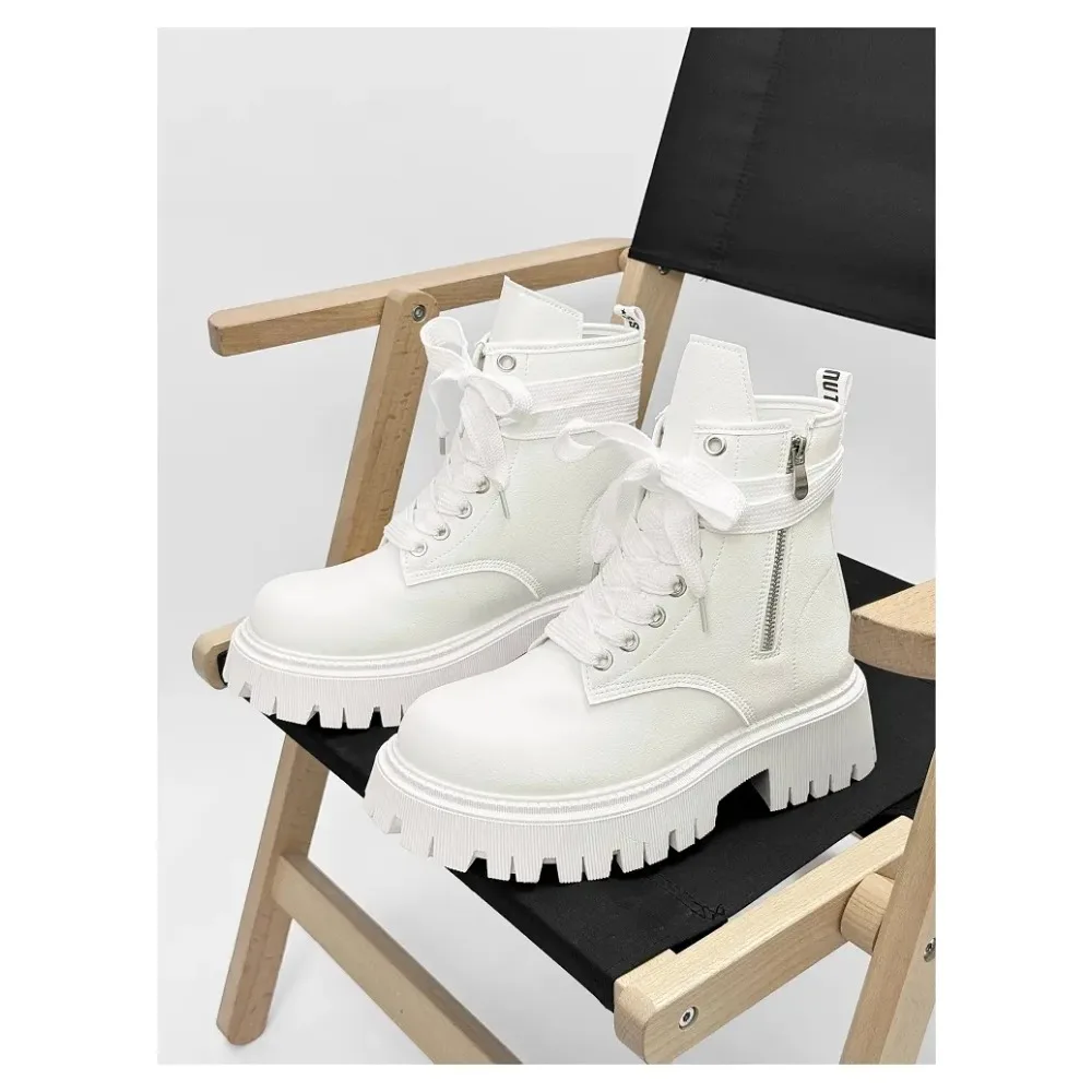 

2025 British style zipper Chelsea boots men's motorcycle boots autumn and winter leather high-top thick-soled snow boots