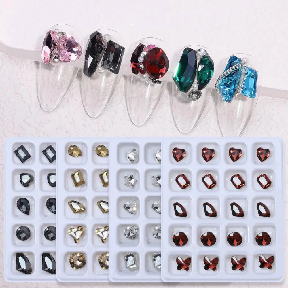 Shaped Nail Drill Easy To Carry 8 Styles Gel Nail Polish Decor Manicure Nail Accessories 3d Crystal Nail Jewels Flaring