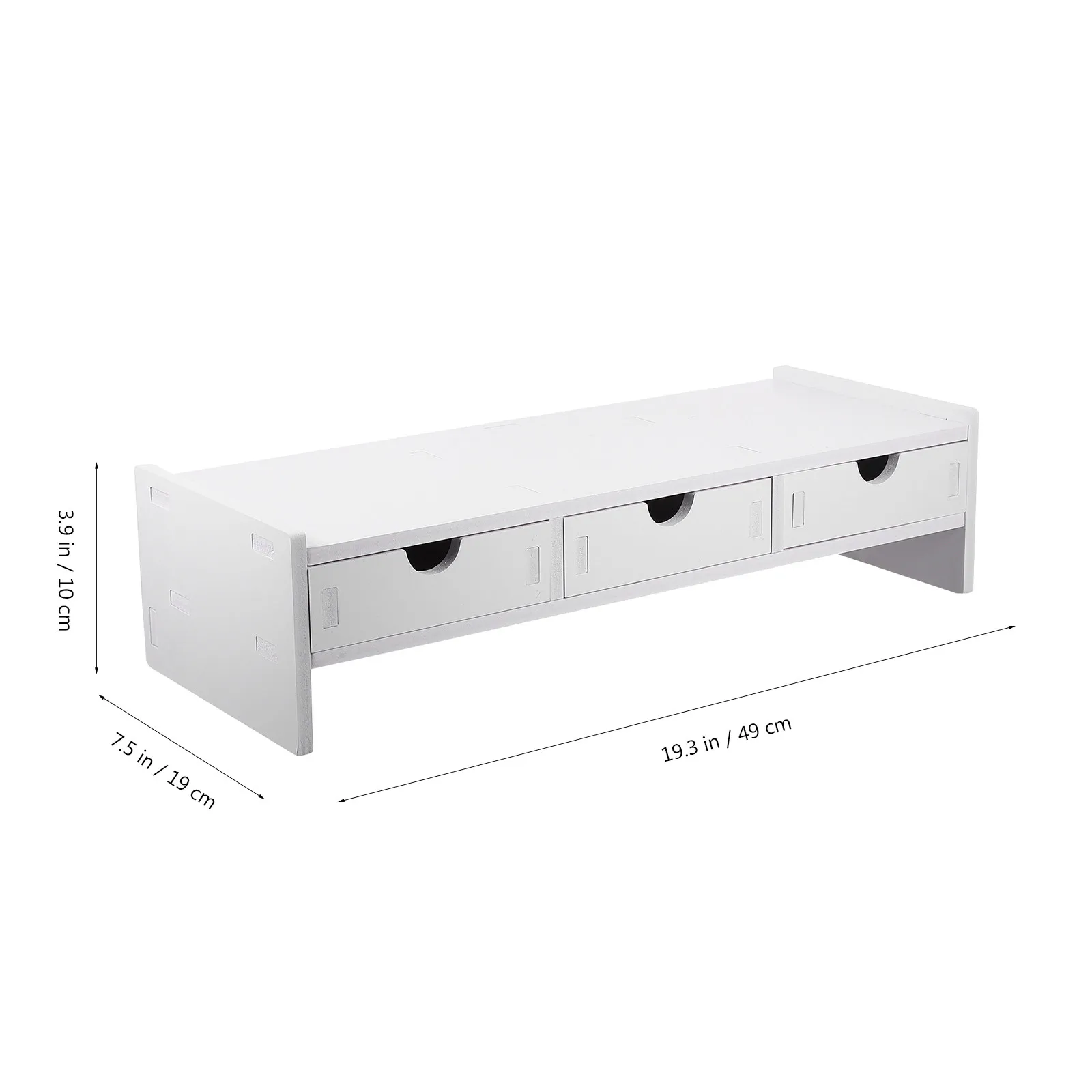 Monitor Riser Stand Computer Screen Height Adjustable White PVC 3 Drawers Durable Wood Plastic Desk ganizer Laptop Monitor