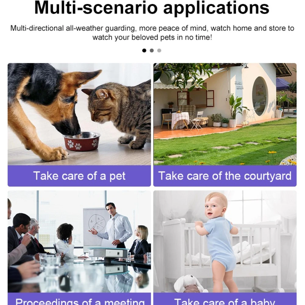 كاميرا IP واي فاي صغيرة HD 1080P كاميرا داخلية لاسلكية للرؤية الليلية اتجاهين الصوت كشف الحركة مراقبة الطفل V380 #6