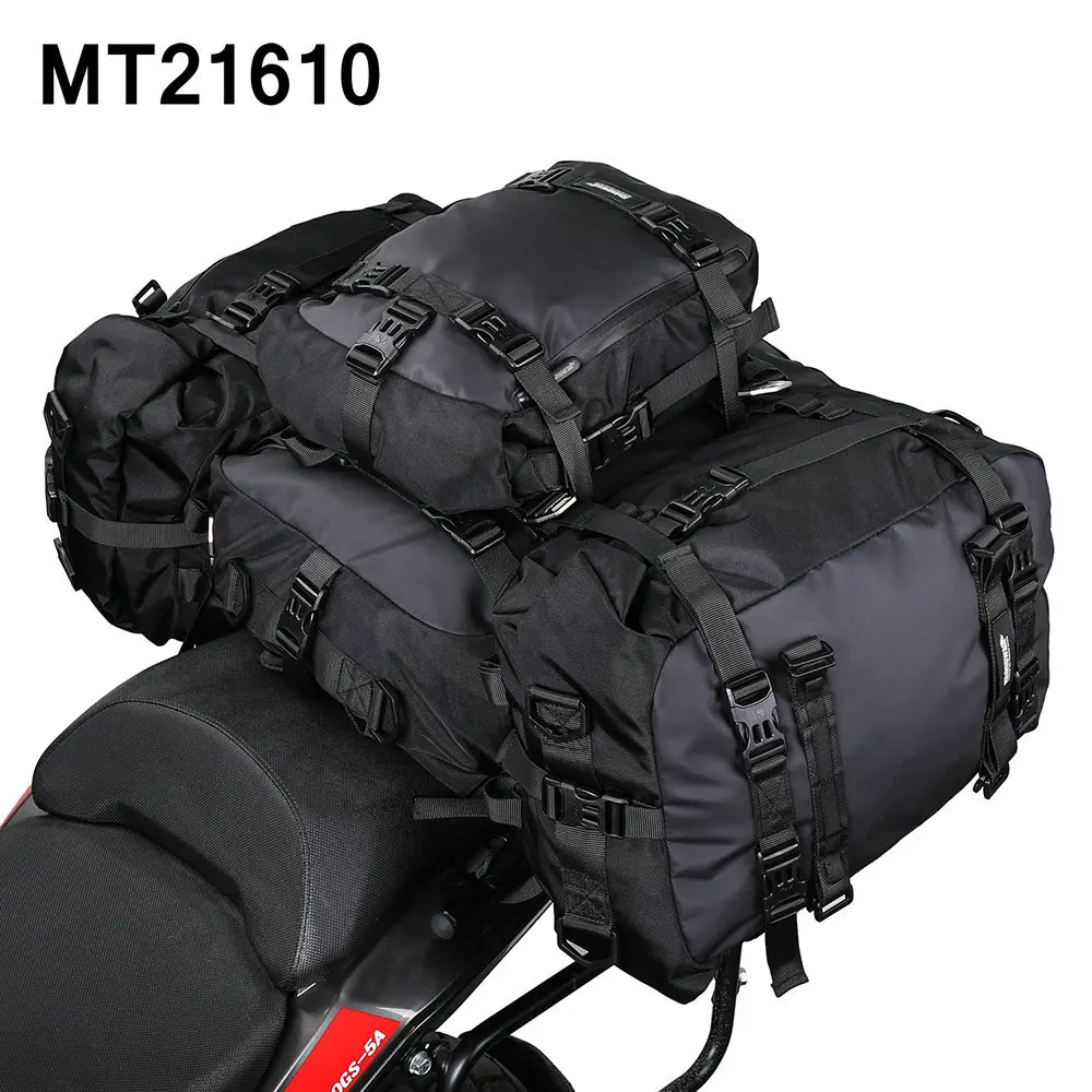 Rhinowalk Motorcycle Rear Tail Bag Expandable Motorcycle Luggage Bags Waterproof Large Capacity Cycling Travel Bumper Saddle Bag