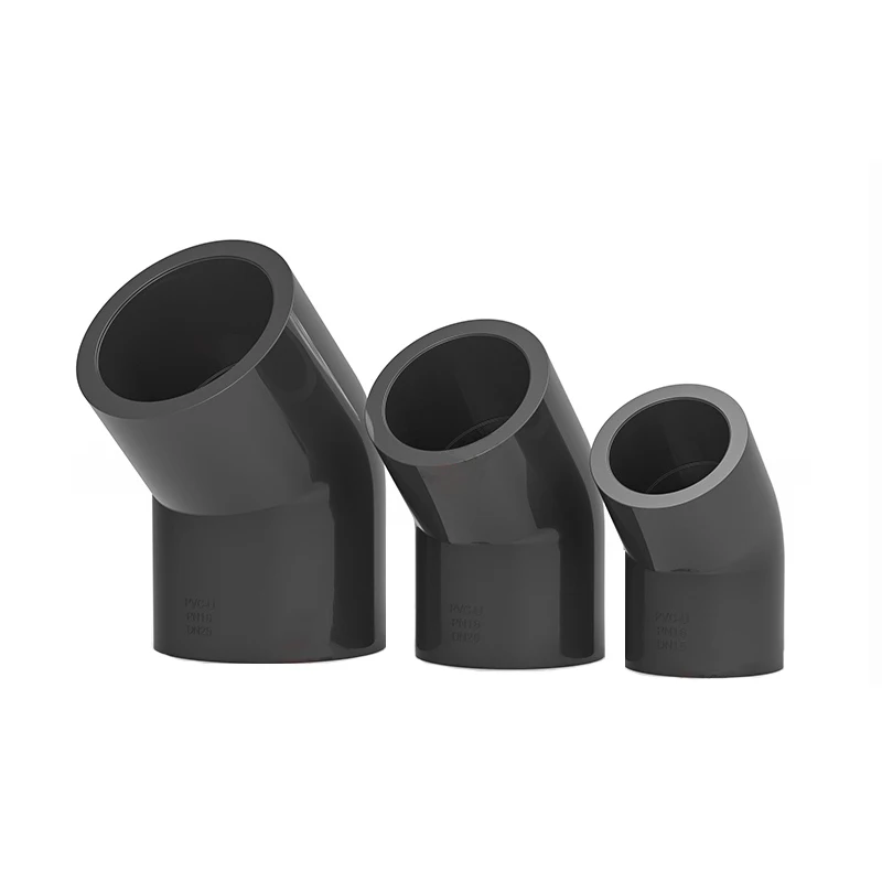 1-10PC 20-110mm Dark Grey PVC Connector 45 Degree Elbow Connector Garden Irrigation Water Pipe Connector Aquarium Adapter