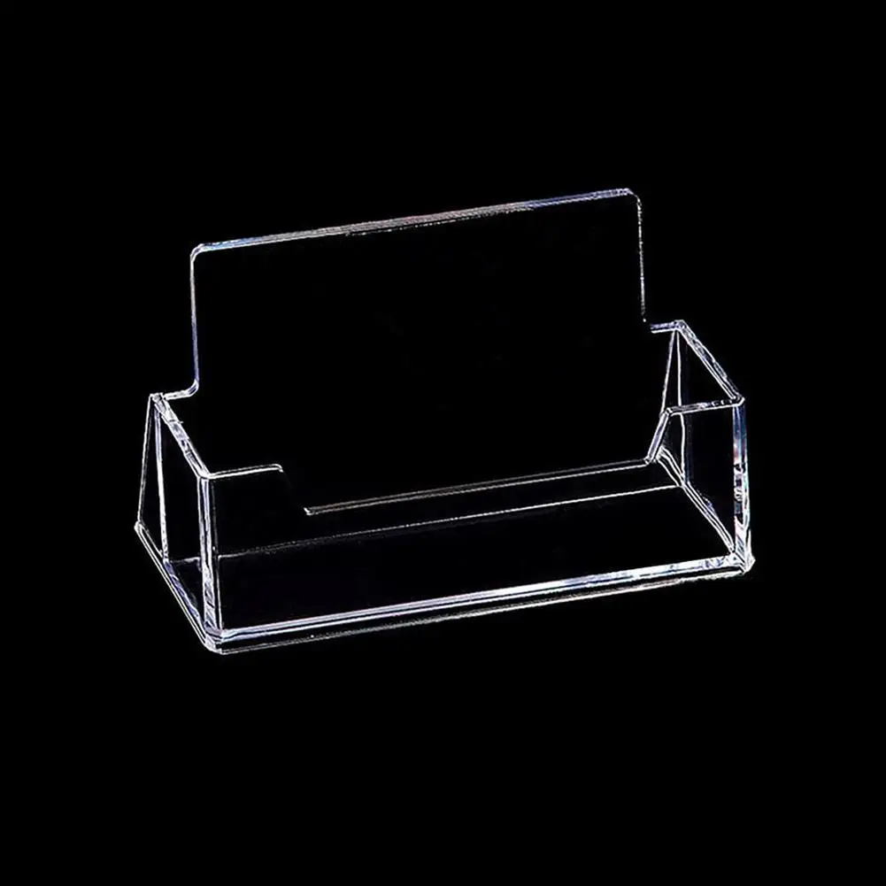 Clear Business Card Holder Organizer Office Desk Display Stand Memo Counter Accessories Tabletop Business Card Holder Storage