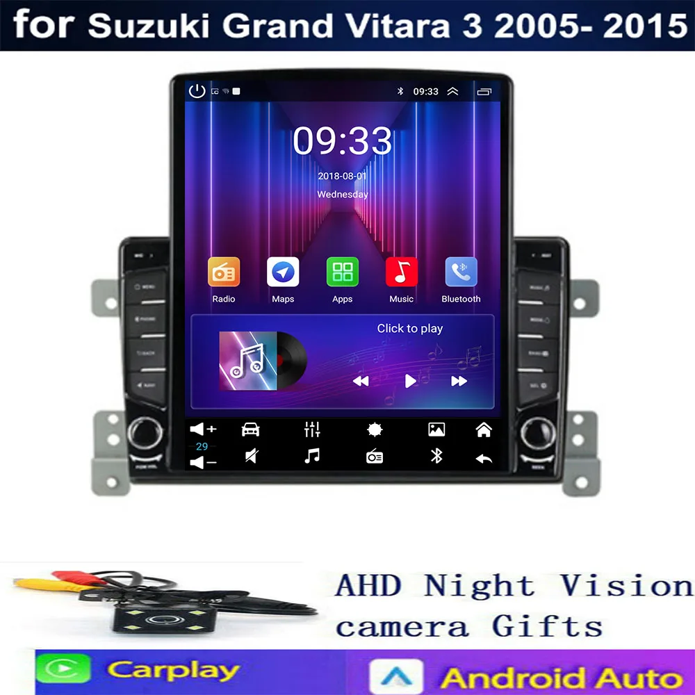 

2 Din Android 14 Автомобильный радиоприемник для Suzuki Grand Vitara 3 2005-2030 Мультимедийный видеоплеер GPS 4G Carplay Авто Стерео RDS Головное устройство