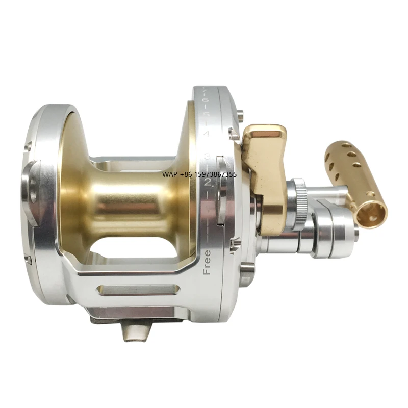 

Heavy Duty Saltwater Fishing Trolling Reel Deep Sea 2 Speed Conventional Reel Metal 50W Boat Big Game Reels
