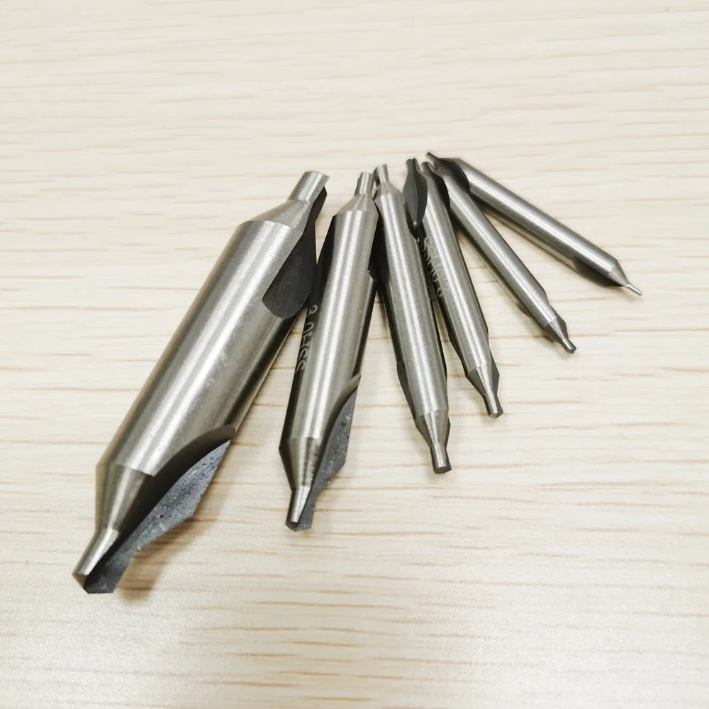 6Pcs HSS Center Drill Bit Set Metalworking Hole Drill Hole Cutter 60 Degrees for Metal-Working 1.0mm 1.5mm 2.0mm 2.5mm 3mm 5.0mm