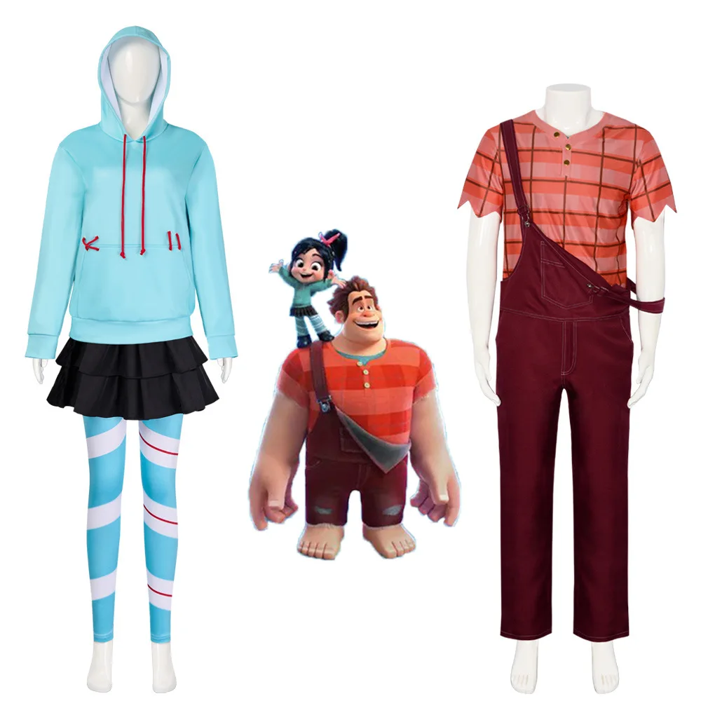 

Хэллоуин Vanellope Von Schweetz Косплей Костюм Ralph Breaks Интернет-аниме Ванеллопы сценические костюмы