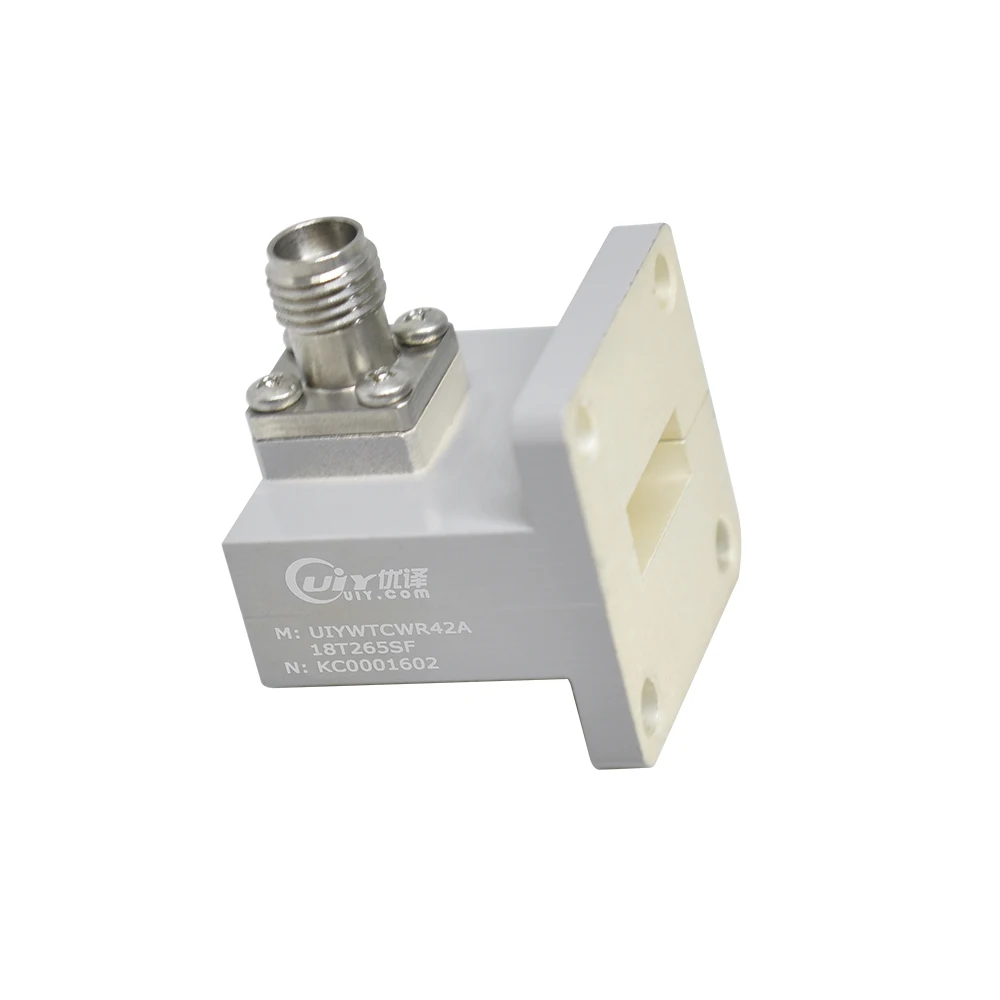 Microwave K Band Right Angle Waveguide to Coaxial Adapter with Wr42 Flange to SMA 2.92mm Connector