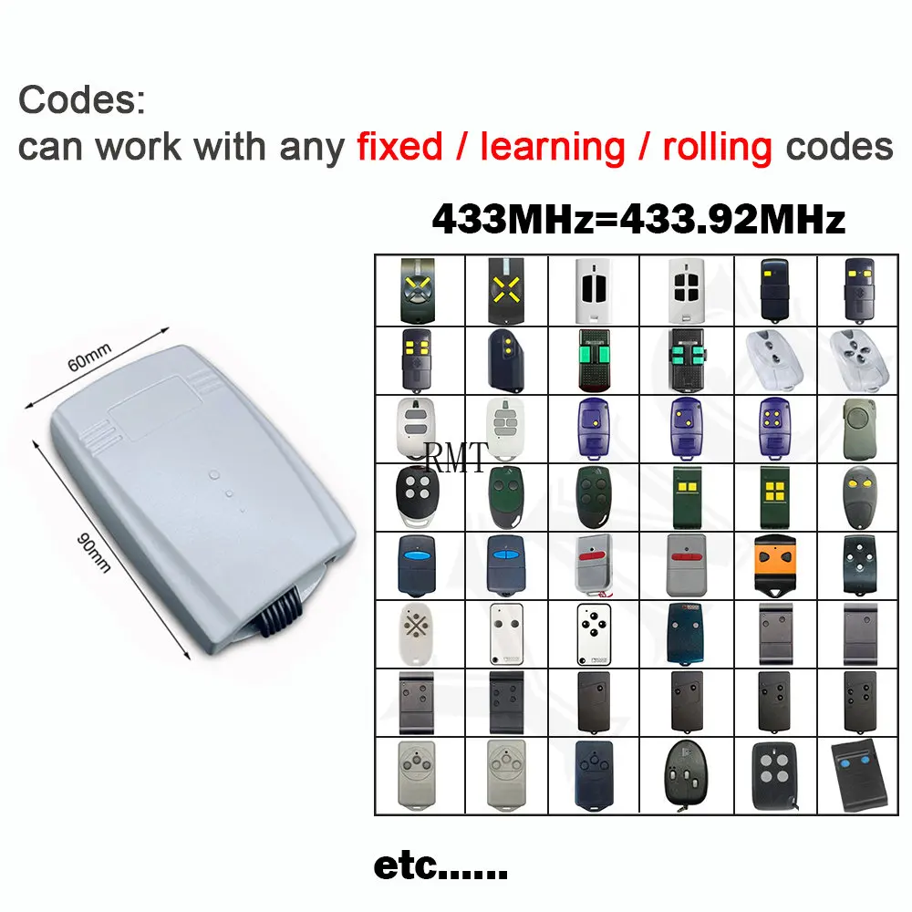 Imagem -02 - Receptor de Controle Remoto Porta de Garagem Canais Código Fixo e Código de Rolamento Portão Interruptor de Controle Remoto 433mhz Novo