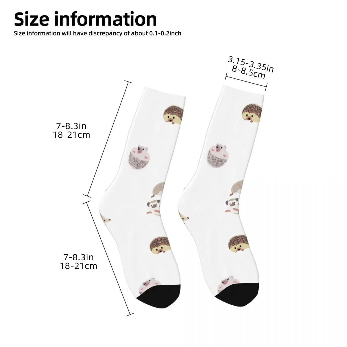 Hedgehog Stockings Girls Cute Animals Socks Soft Breathable Gothic Socks Spring Outdoor Sports Non Skid Custom Socks Gift