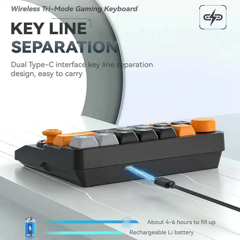 Tri Mode Examination Wired Mechanical Keyboard Full Key Hot Plug Key Wire Separation Design Macro Programming Game Keyboard