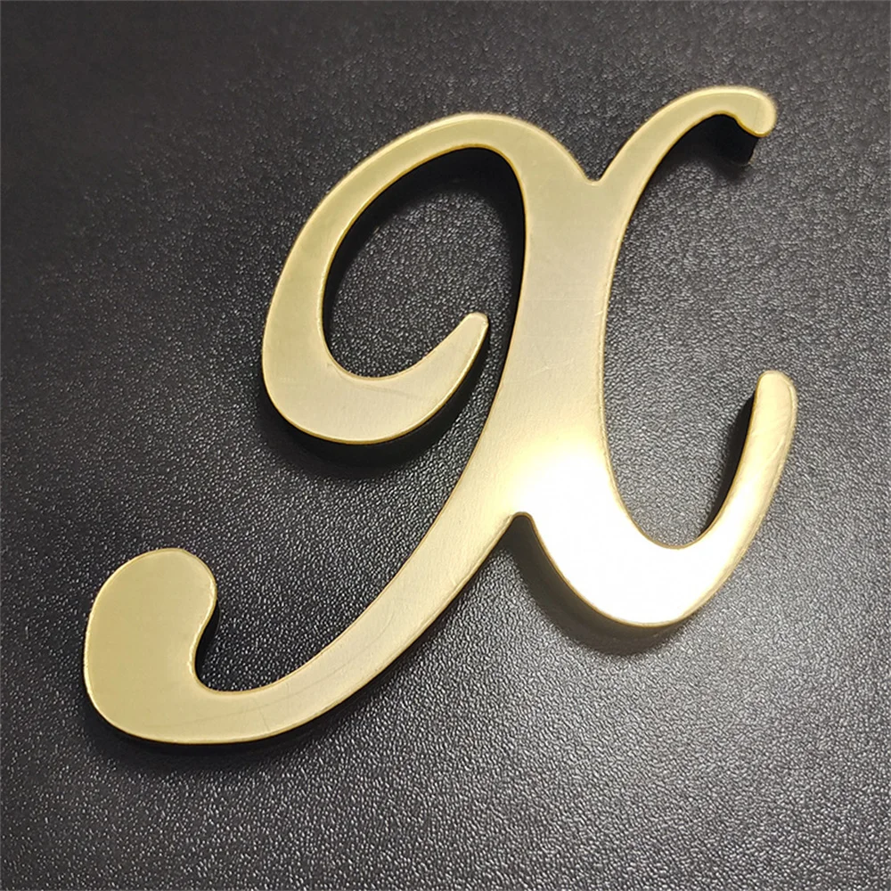 20CM Gold English Letters A-Z Mirror 3D Wall Sticker Decoration Festival Party Wedding Decor Acrylic Mural Peel Stick Wallpaper