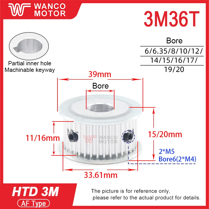 HTD 3M Synchronous Wheel 3M Belt Pulley 36Teeth 38Teeth 40Teeth 42Teeth HTD3M 36T 38T 40T 42T  HTD3M Timing Pulley