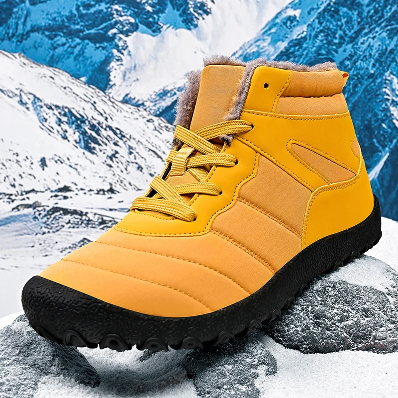 Winter Boots Women Ankle Boots Running Sports Warm Plush Shoes Sneakers Flats Lace Up Short Botas Mujer Couple Height Increasing