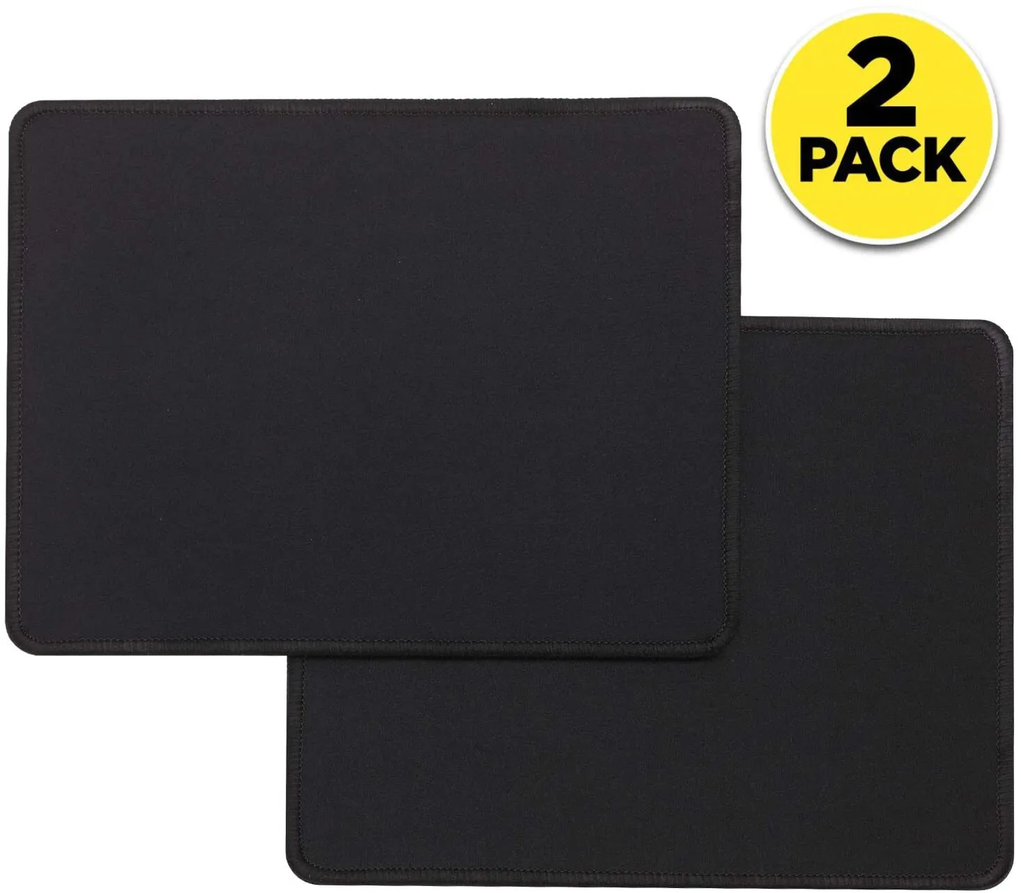 2er-Pack rutschfeste Mauspads mit genähtem Rand für PC, Laptop, Computer, PC-Gaming, Gummi, hochwertiges Mauspad