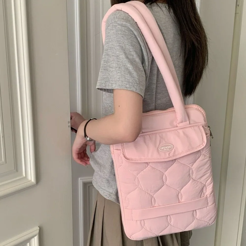 Thickened Padding Laptop Shoulder Bag Shockproof Design Korean Style Laptop Storage Bag Multi-Compartment Tablet Pouch