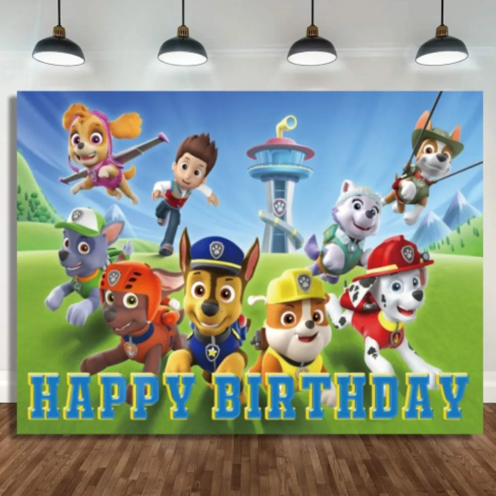 PAW Patrol Birthday Party Decoration Children Tableware Paper Plate Cup Napkins Backdrop Baby Shower Party Balloon Toys Supplies