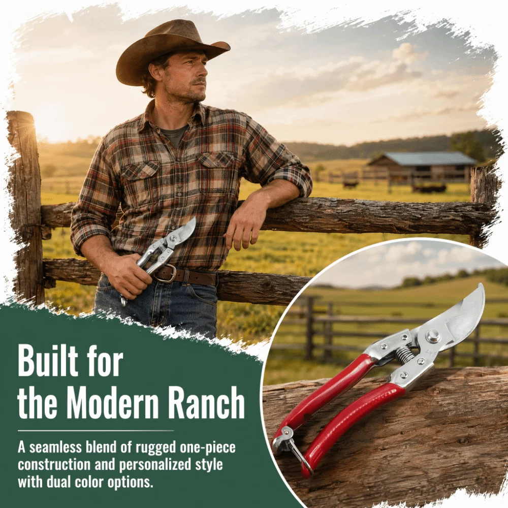 Stainless Steel Handle Hoof Trimmers Anti-Slip Pattern Ergonomic Handle Hoof Scissors Bright Color Lightweight