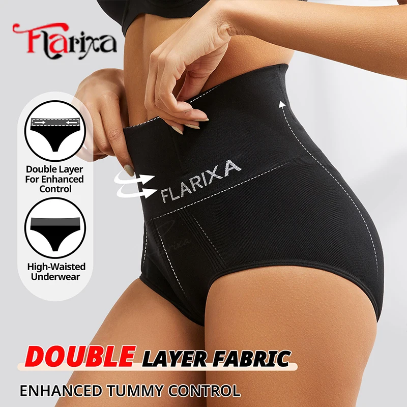 

Flarixa Seamless Shaping Briefs Women High Waist Tummy Control Panties Compression Shapewear High Elasticity Hip Lift Pants