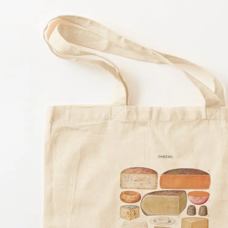 Vintage Mrs Beeton's Cheese Poster Print (No Background) Tote Bag Canvas stote bag Cloth bag hand Canvas
