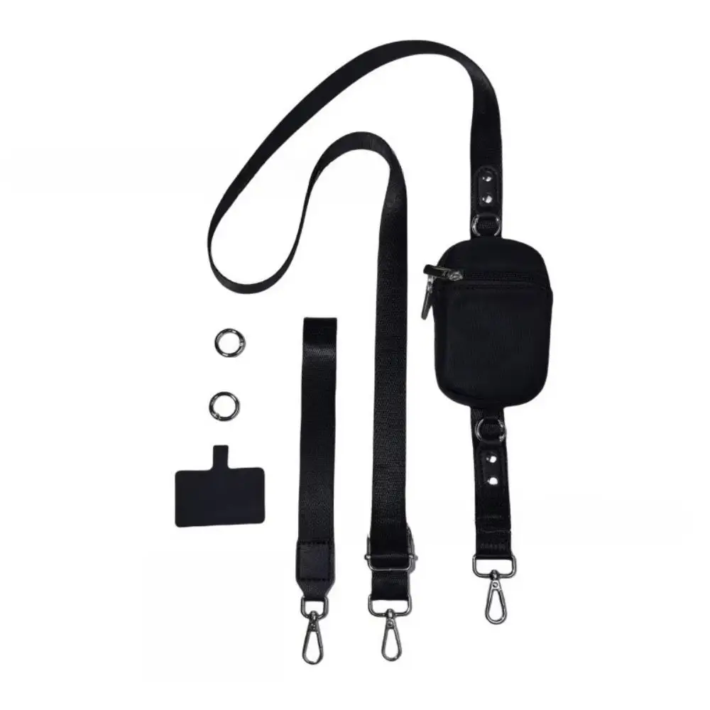 

Съемный ремешок для телефона, кошелек на молнии, двойной универсальный ремешок для телефона через плечо, нейлоновый ремешок на запястье, ремешок для мобильного телефона