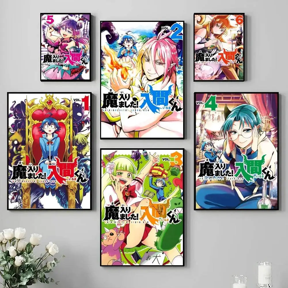Anime Welcome To D-Demon School! Iruma Kun Poster Self-adhesive Art Waterproof Paper Sticker Coffee House Bar Room Wall Decor