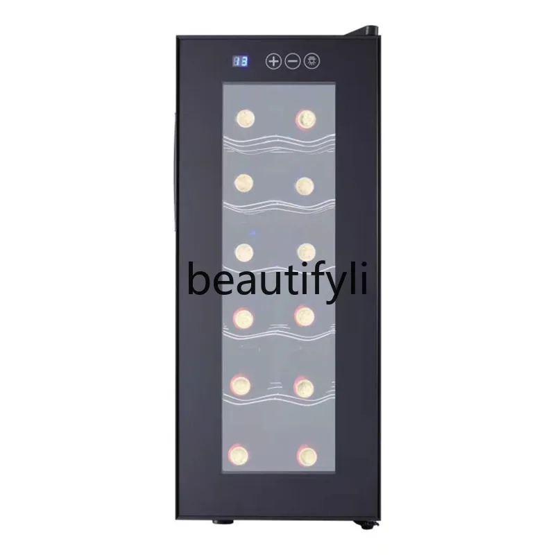 

Constant Temperature Wine Cabinet for Home Use, 12 Bottle Red Wine Display Cabinet, Refrigerated Temperature Control