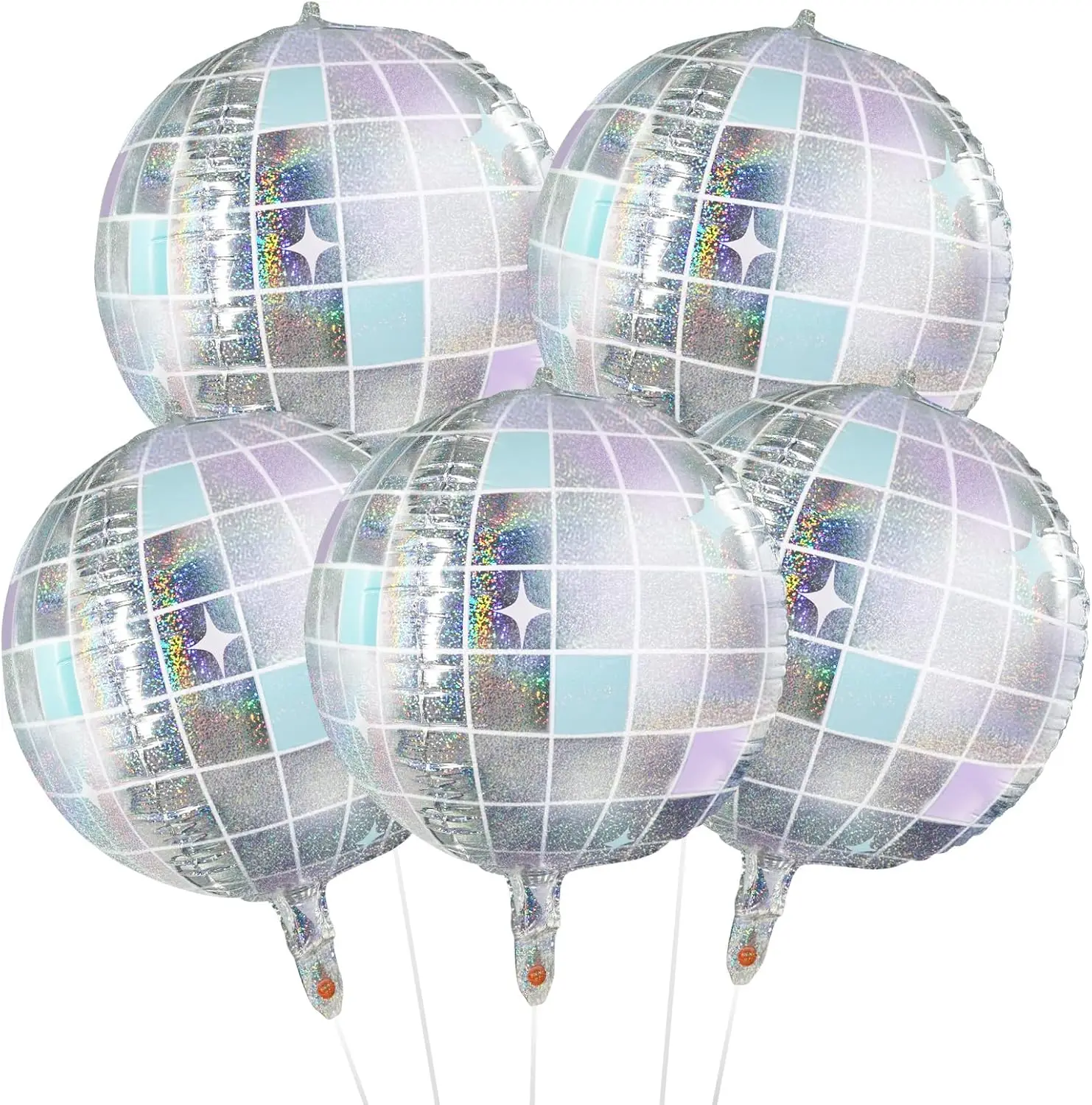 4/6Pcs Iridescent Disco Balloons 22Inch Big Disco Aluminum Balloons for Disco Birthday Baby Shower 70s 80s 90s Theme Party Decor